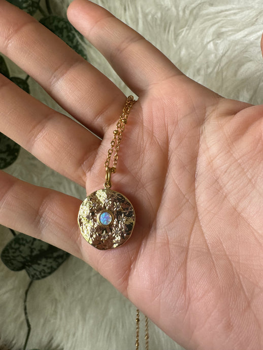 14k Gold coin opal