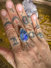 Blue and purple opal teardrop