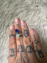 Adjustable black opal and turquoise heart
