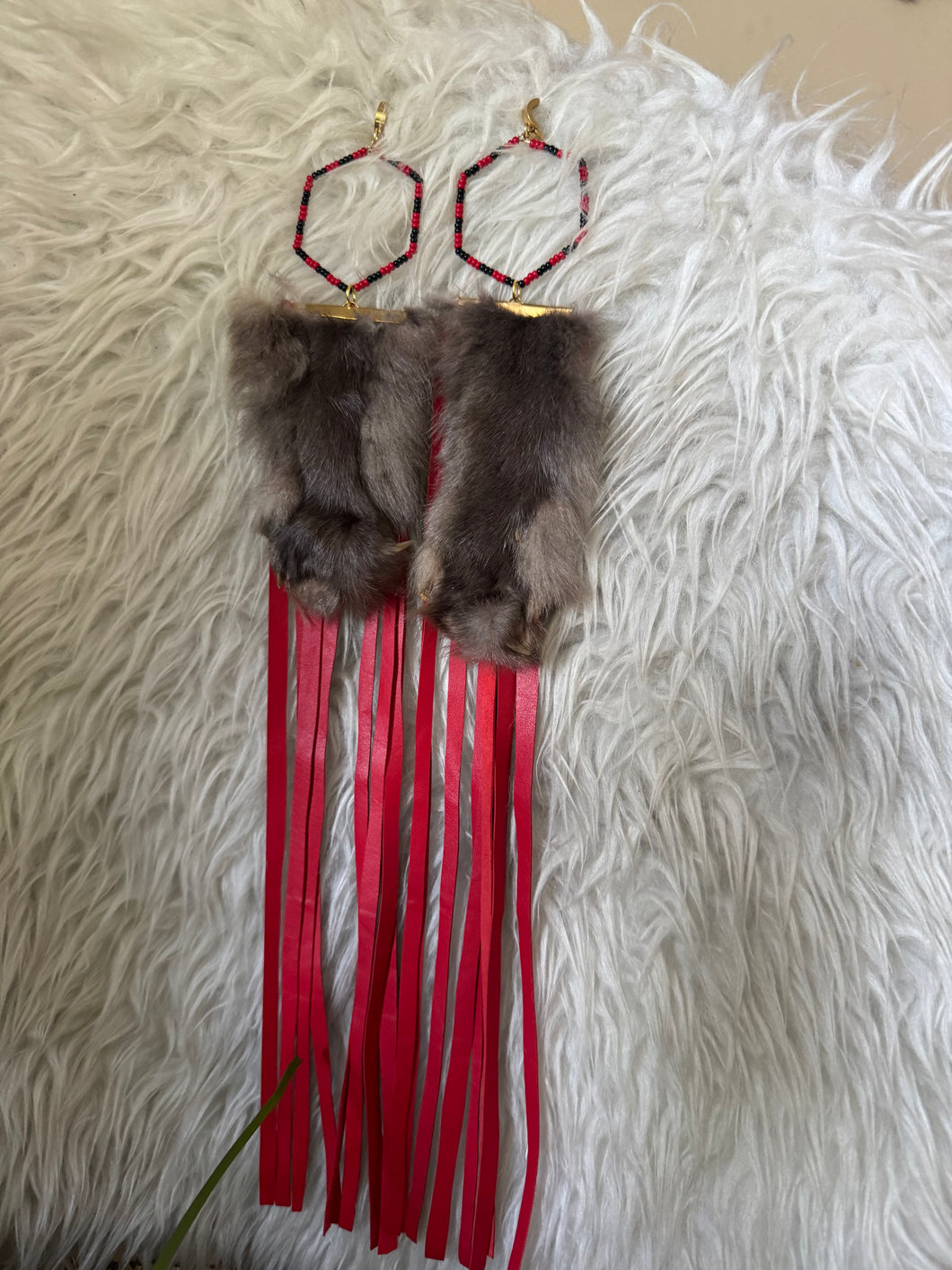 Paw red hexagon
