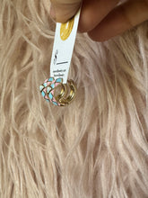 Opal heart Huggies