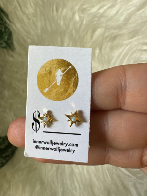 Starburst opal studs