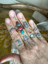 Pink moonstone and turquoise