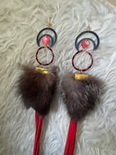 Red moon earrings