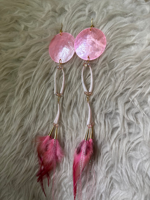 Pink dyed mother of pearl