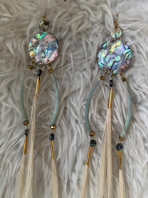 Abalone horse hair green denatelium