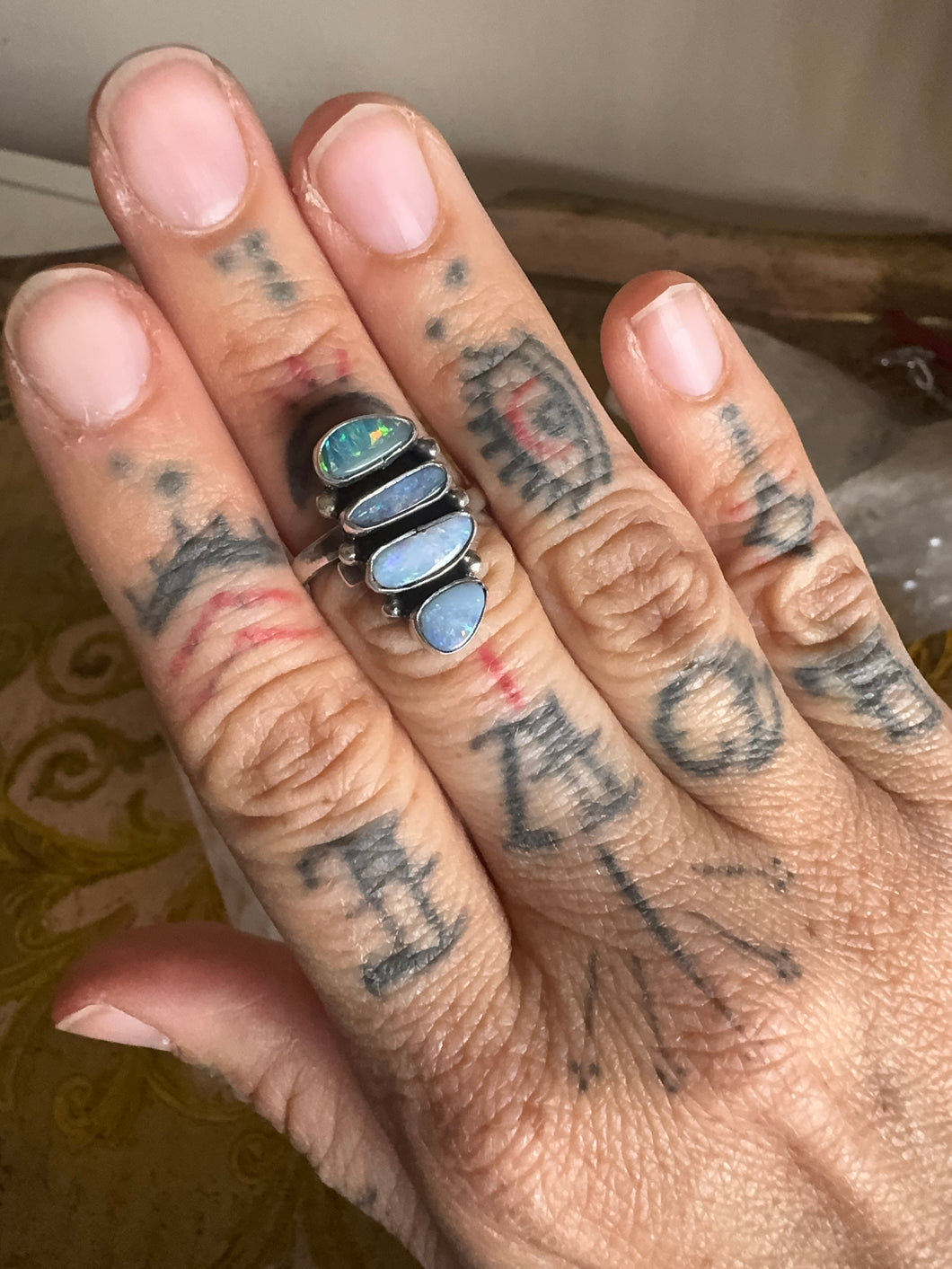 4 Tier blue opal