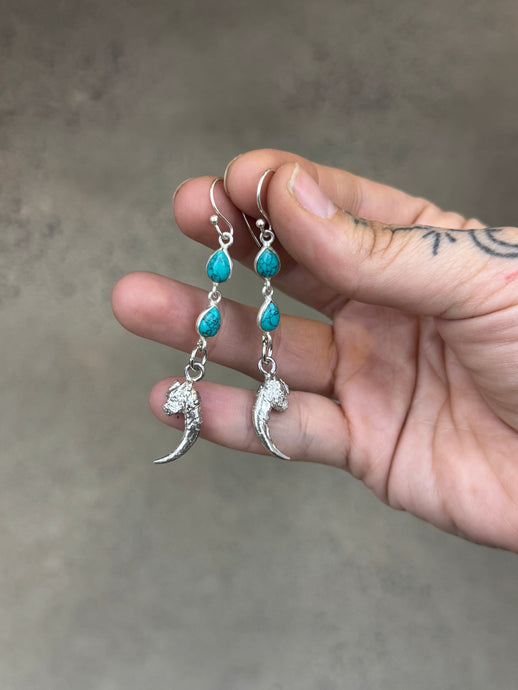 Eagle claw in .925 sterling silver turquoise