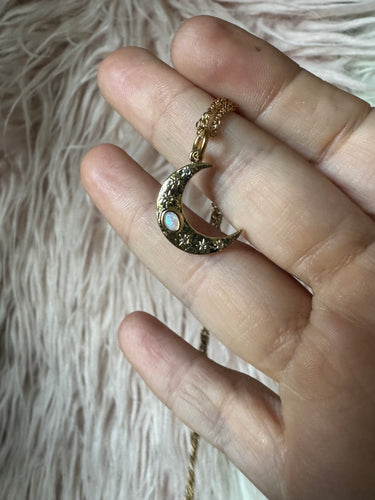 18k pendant moon small