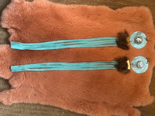 Abalone Shell and Fur Earrings