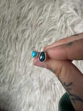 Adjustable black opal and turquoise heart