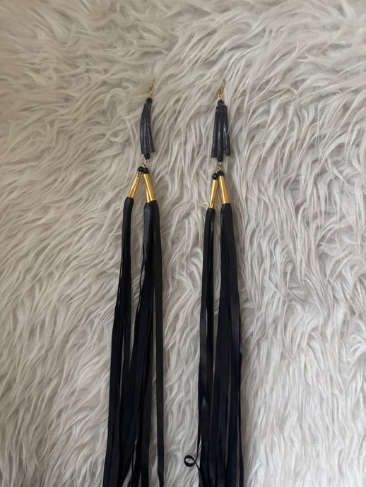 Long black fringe
