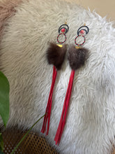 Red moon earrings