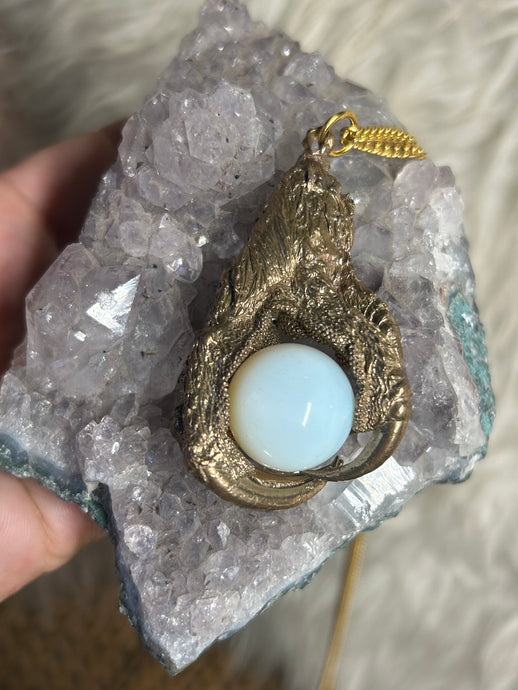 Owl talon with opalite