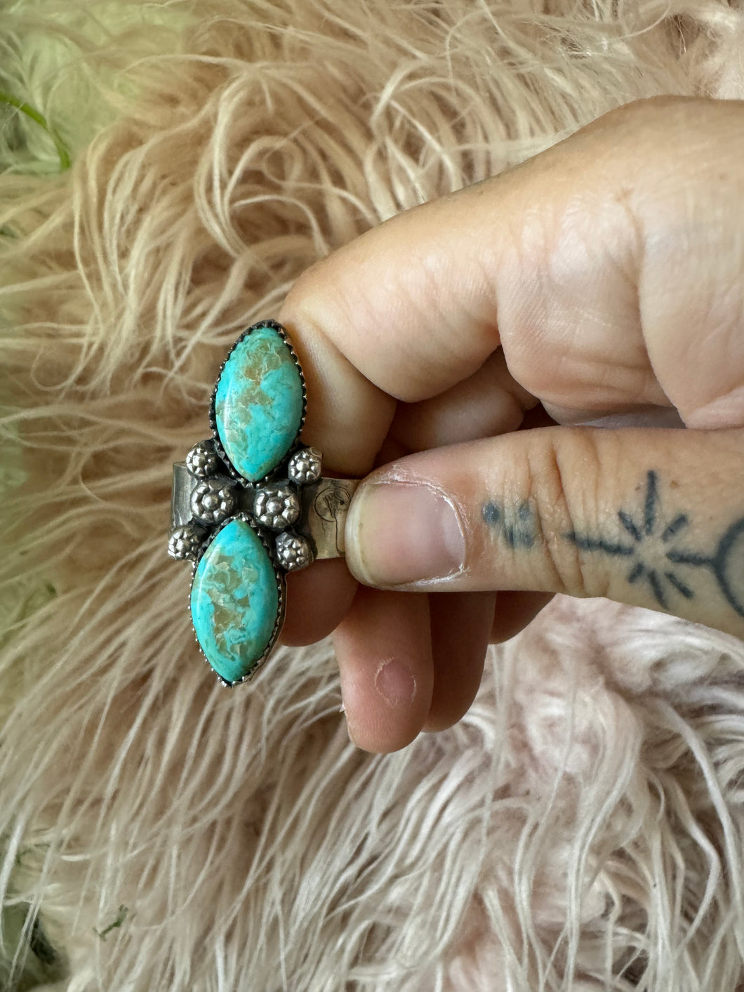 Double turquoise size 7 adjustable band