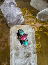 Pink moonstone and turquoise