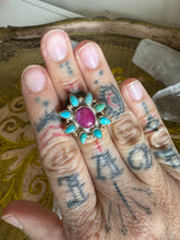 Pink moonstone turquoise gold