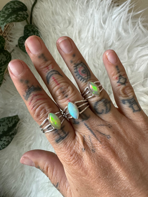 Sterling silver opal rings
