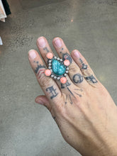 Coral and turquoise