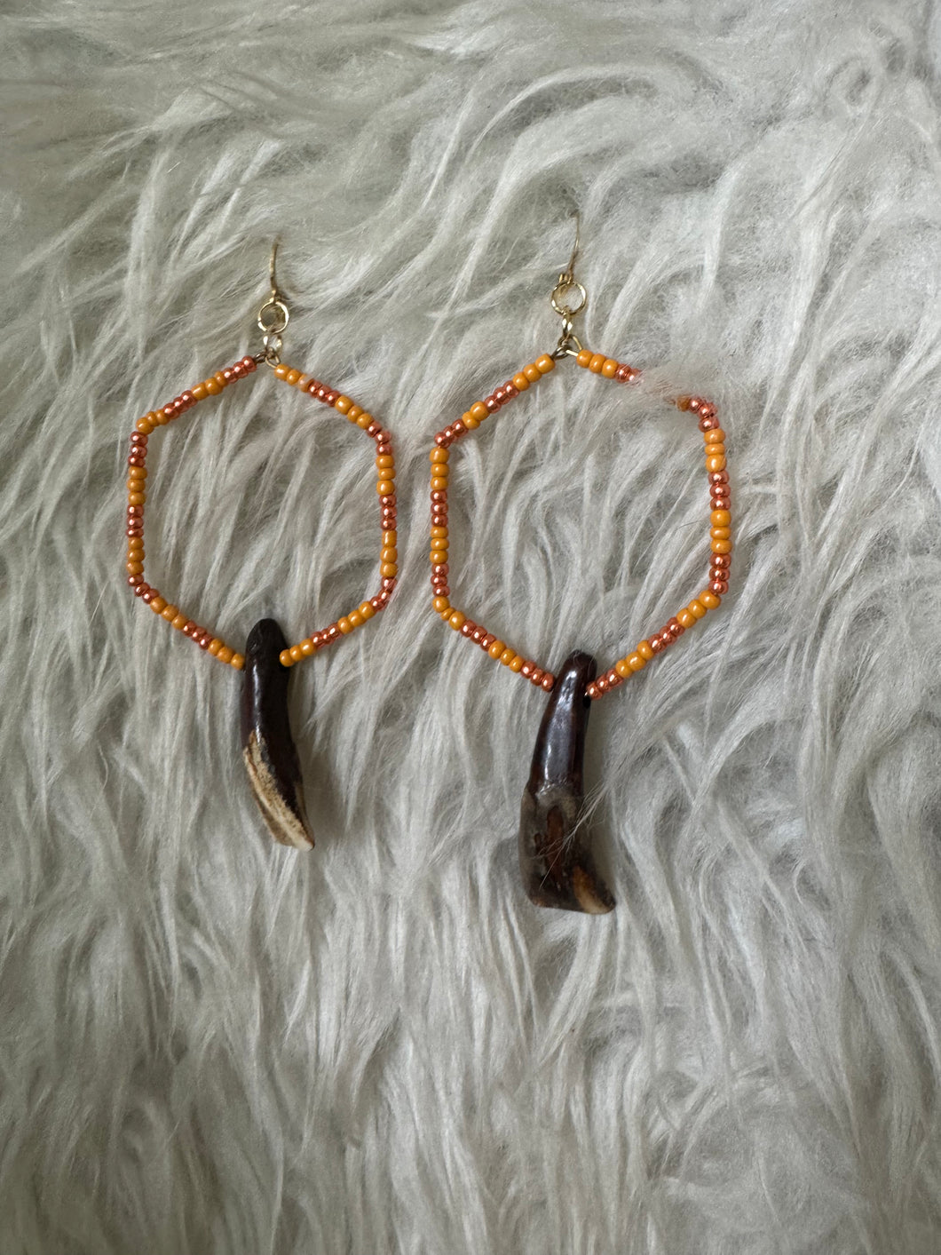 Orange hexagon buffalo teeth