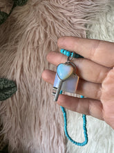 Turquoise opal lock and key