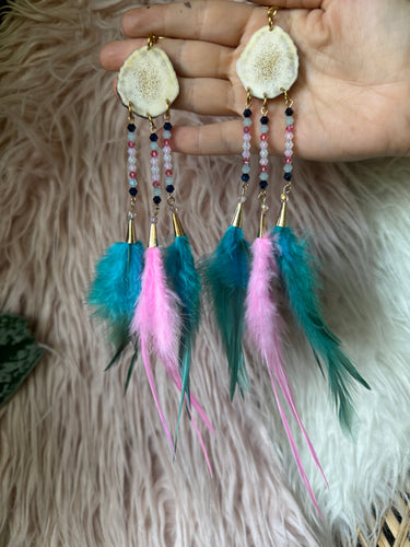 Elk antler feather