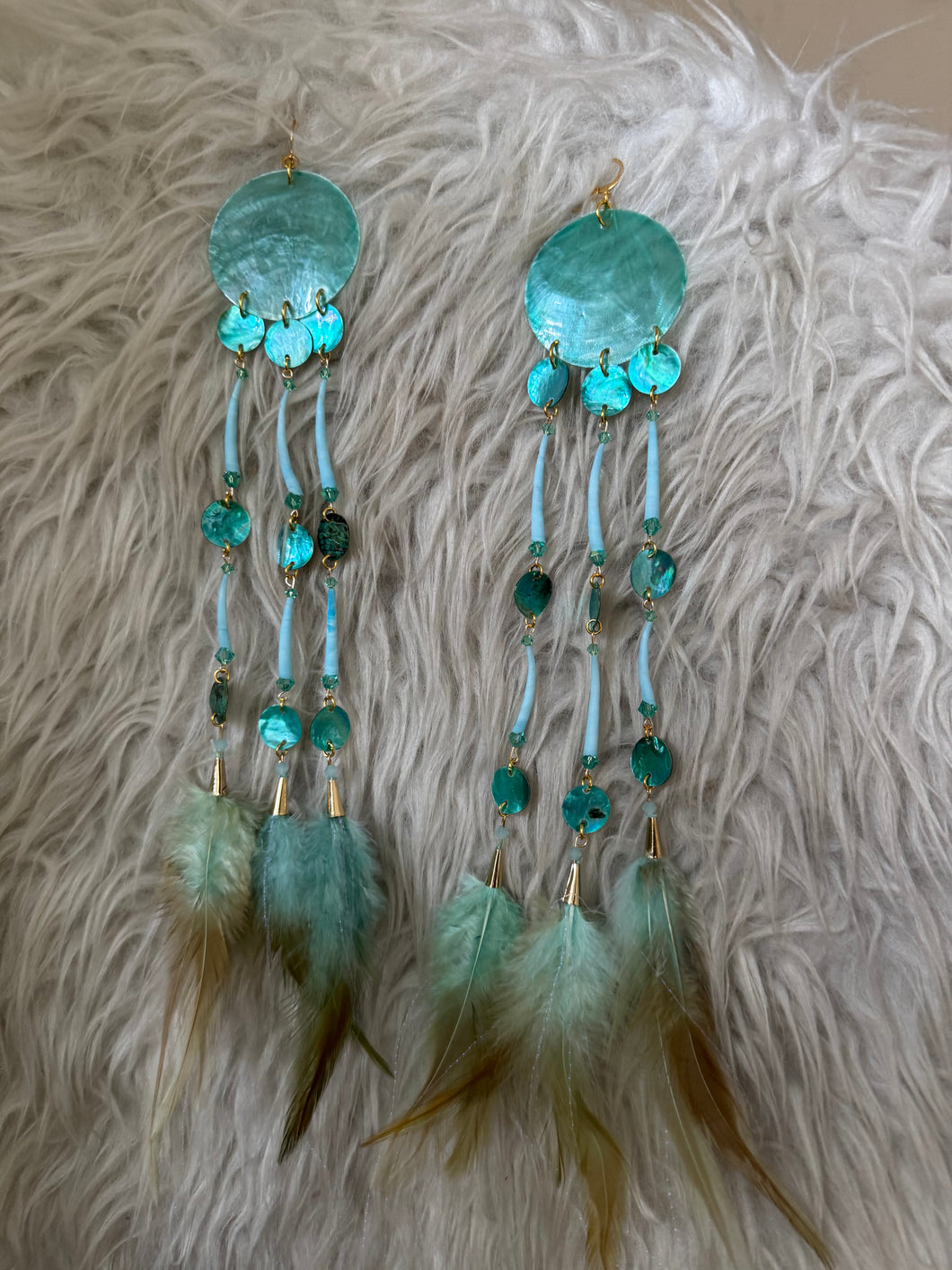 Blue teal mother of pearl