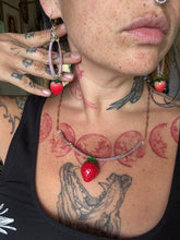 Necklace earring set strawberries