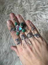 Aura opal and turquoise flower