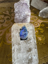 Blue and purple opal teardrop